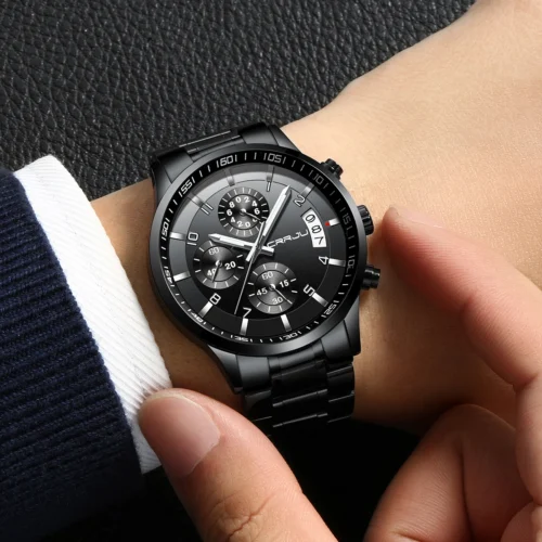 kf H0d321343672a4b7b9b58eee3c2ea7f6b1 CRRJU Men Quartz Wristwatches Luxury Brand Sporty Chronograph Watches with 316 Stainless Steel Luminous Hands Male