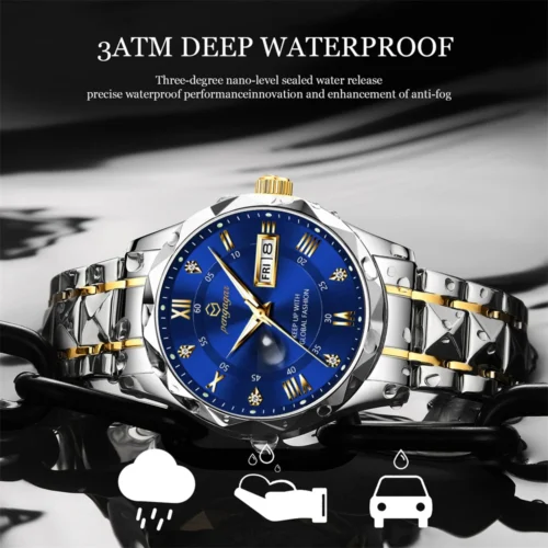 kf S3ec77e3a269a4565aea260cec2dbcd60A PENGAGAR Selling Watch For Men Luxury Stainless Steel Luminous Quartz Wristwatch Fashion Business Dive Man Clock