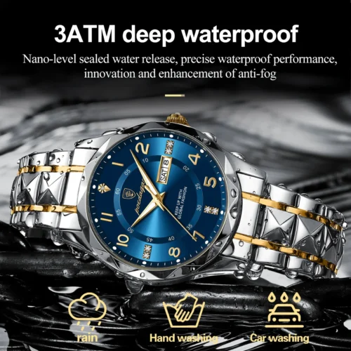 kf S572e0633b8714dc4a9a1f8006ac4f4ffb POEDAGAR Luxury Men Quartz Watch Waterproof Date Week Luminous Wristwatch Stainless Steel Men s Watches Male