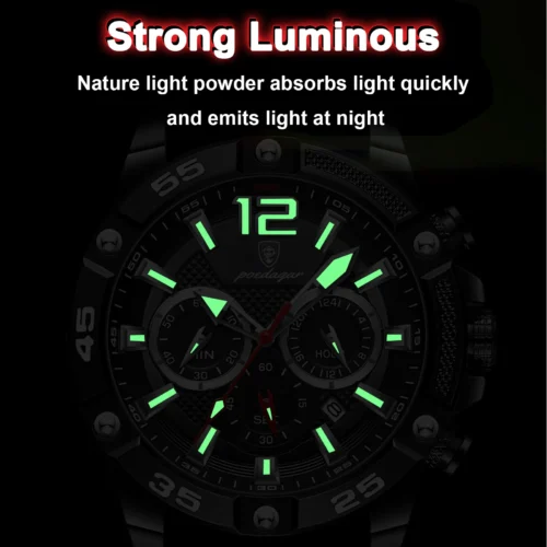 kf S6e18c7d2802a4e60ae58188a2c44e8a0X POEDAGAR Luxury Man Wristwatch Sport Chronograph Waterproof Luminous Date Watches for Men Casual Quartz Silicone Men