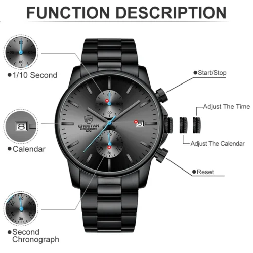 kf S81faab67077b4e4aa72d5d9f2de7b2a3r Watches for Men Warterproof Sports Mens Watch CHEETAH Top Brand Luxury Clock Male Business Quartz Wristwatch