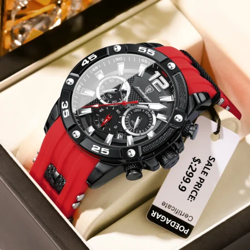 kf Se51e2914f368436aaba4717538b8409ff POEDAGAR Luxury Man Wristwatch Sport Chronograph Waterproof Luminous Date Watches for Men Casual Quartz Silicone Men