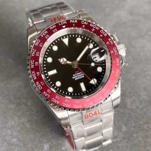 kf Sefbdaf6fd9914598b7fee0b2f9579197A Tandorio 24 Hours Red Rotating bezel 200m Waterproof Sapphire Luminous NH34A GMT Automatic Mechanical Men s